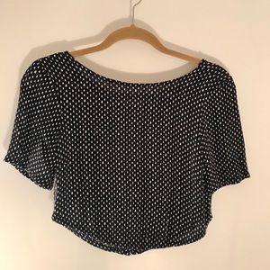 Short sleeve crop top with button back